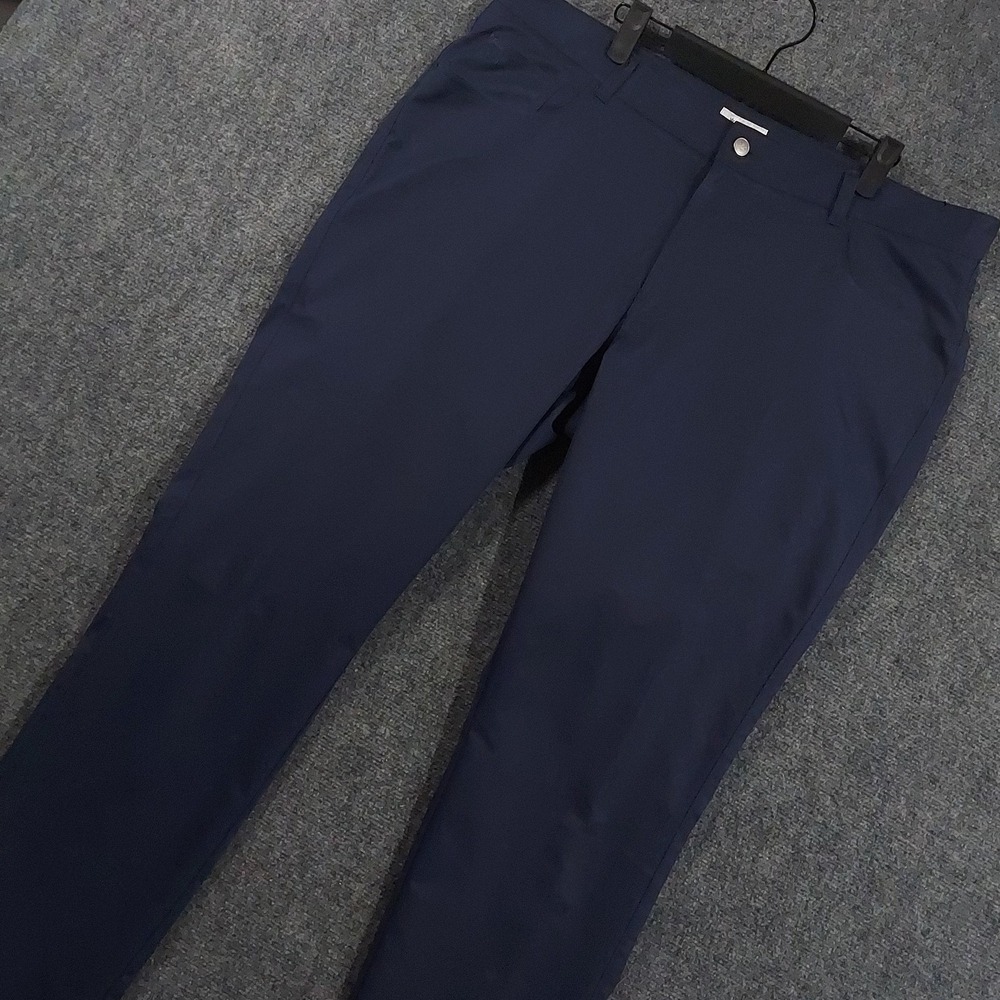 Peter Millar Dress Pants Mens 40x32 Blue Microfiber Flat‎ Front Business EB66